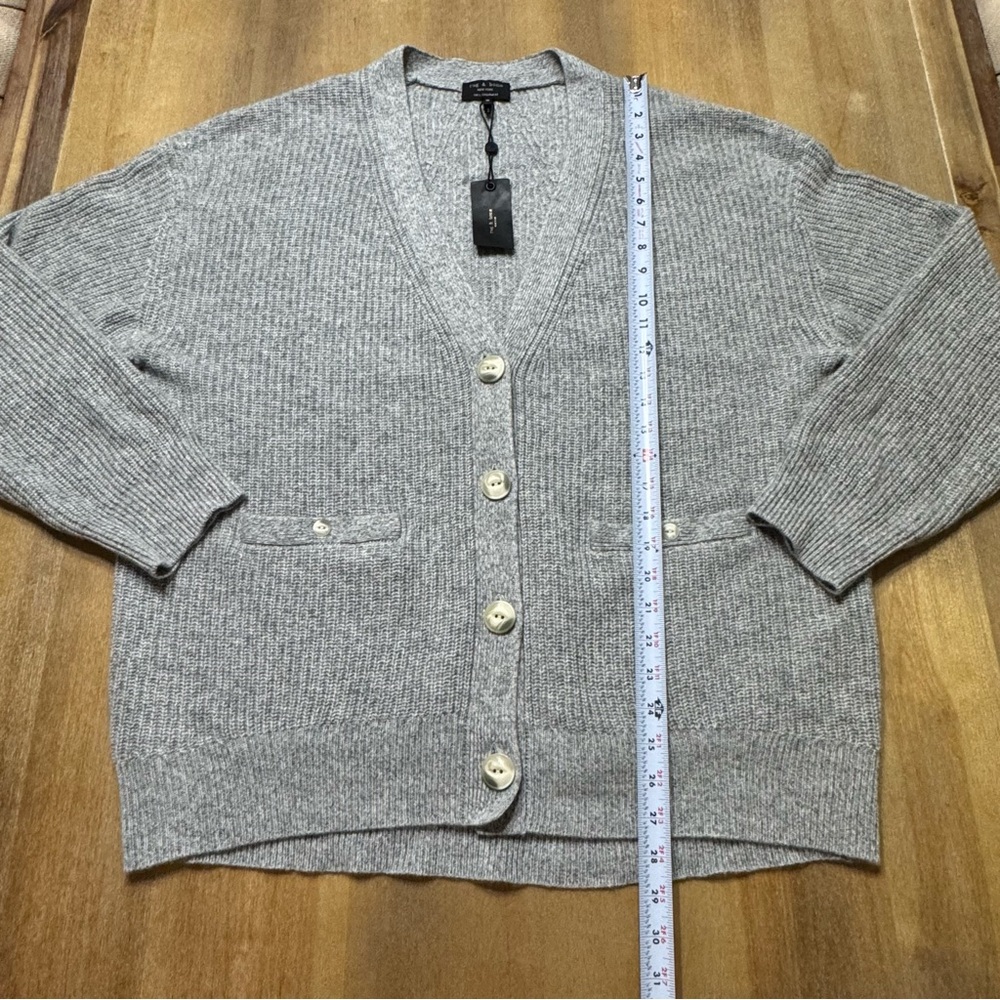 rag & bone Light Gray Ribbed Cardigan - Picture 4 of 14